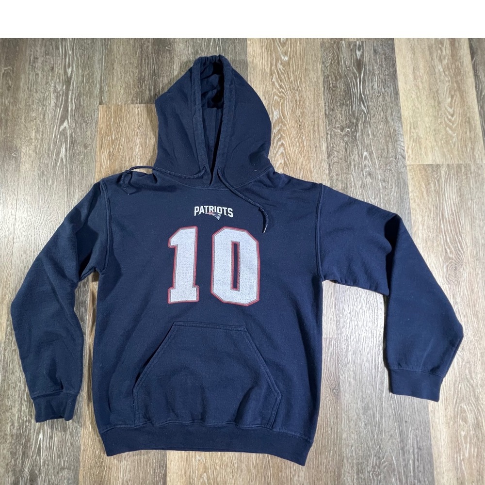 NFL New England Patriots Hoodie Men Small Navy Blue Graphic 10 Pullover 4784